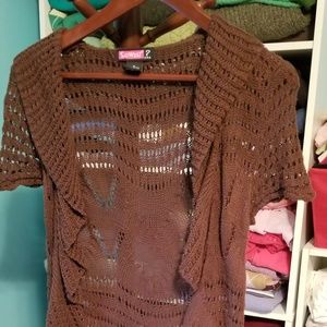 Short-Sleeved Open Cardigan